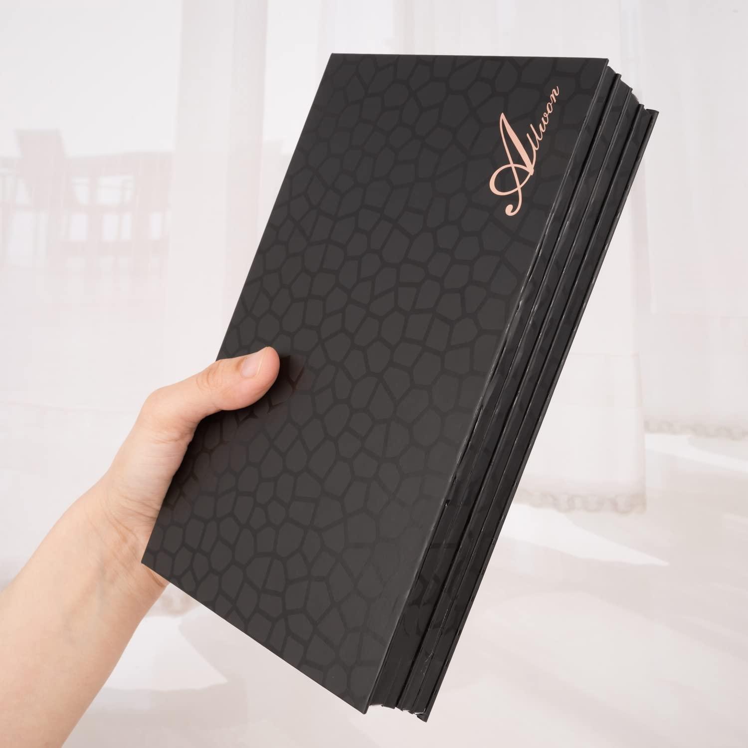 Allwon Allwon 4-Layer Book Shaped Magnetic Palette Large Empty Makeup Palette Storage Box for Eyeshadow Lipstick Blush Powder (Black)