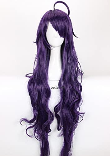 NEVSTPFWD Seraph of The End Asuramaru Purple Long Wavy Curly Cosplay Heat Resistant Synthetic Hair Halloween Carnival Patry + Free Wig Cap