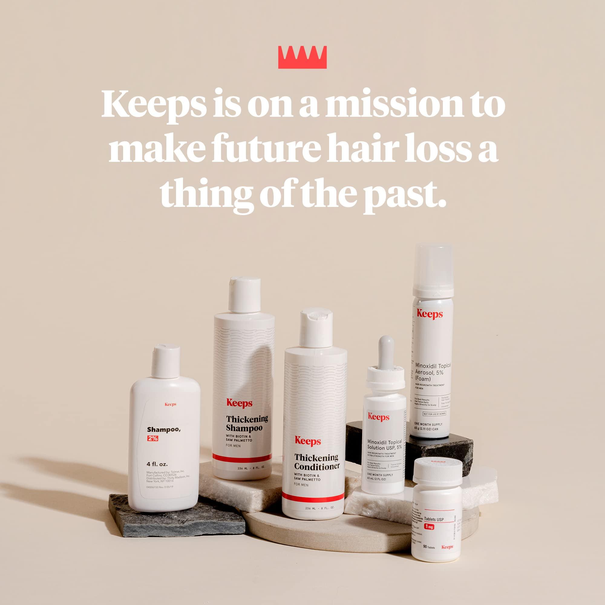 Keeps Keeps Hair Regrowth Treatment Mens Shampoo for Fuller, Thicker Looking Hair, 8 oz - Thinning and Hair Growth Shampoo for Men - DHT Blocker - Infused with Biotin, Caffeine, & Saw Palmetto