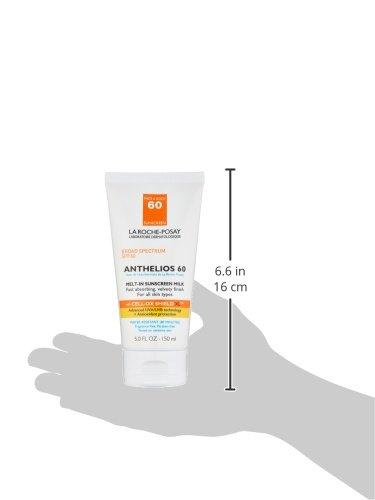 La Roche-Posay La Roche-Posay Anthelios Melt-In Milk Sunscreen SPF 60, Sunscreen For Body & Face, Broad Spectrum SPF + Antioxidants, Oil Free, Lightweight & Fast Absorbing, Oxybenzone Free