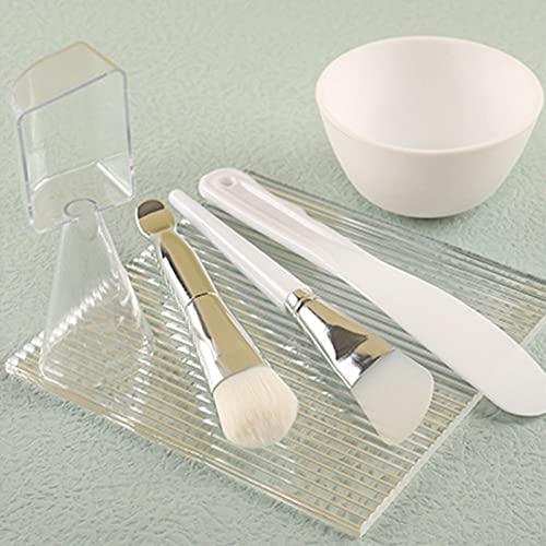 Pongnas Face Mask Mixing Bowl Set, DIY Facial Mask Tool Silicone Brush Soft Bristle Brush Mixing Bowl Mask Applicator Measuring Cup Set