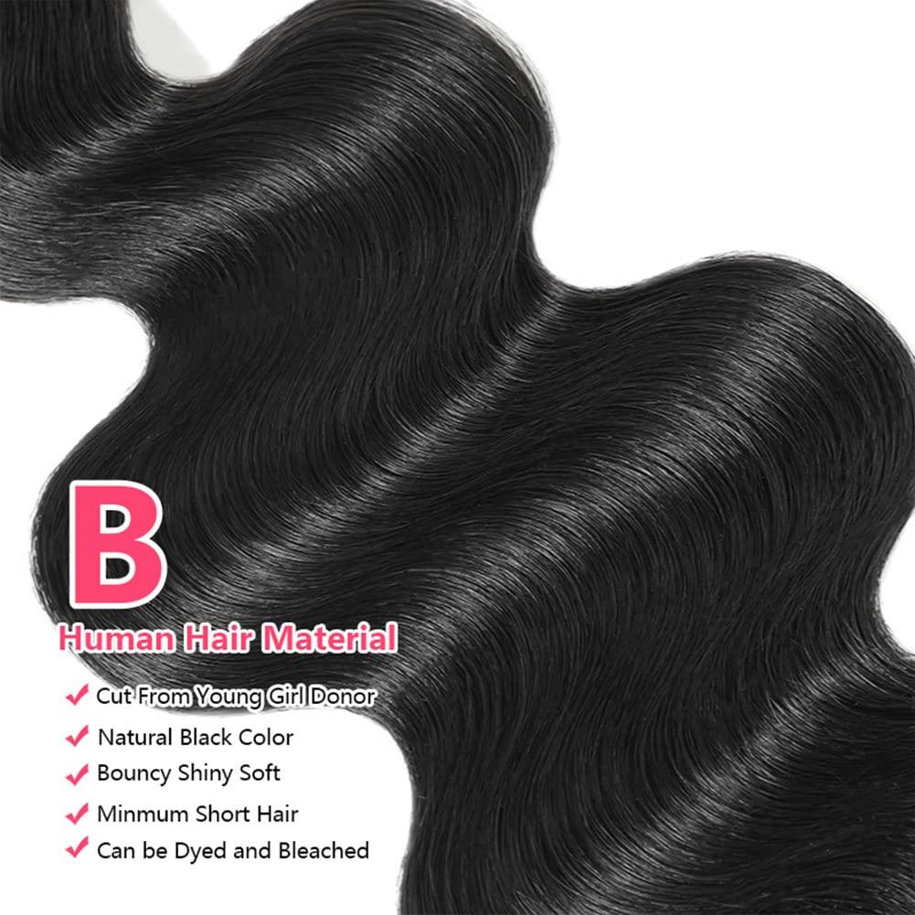 JARAMA 10A Brazilian Body Wave Bundles 18 20 22 Inch Human Hair Bundles 100% Unprocessed Virgin Hair Body Wave 3 Bundles Human Hair Weave Bundles Deals 1B Natural Black