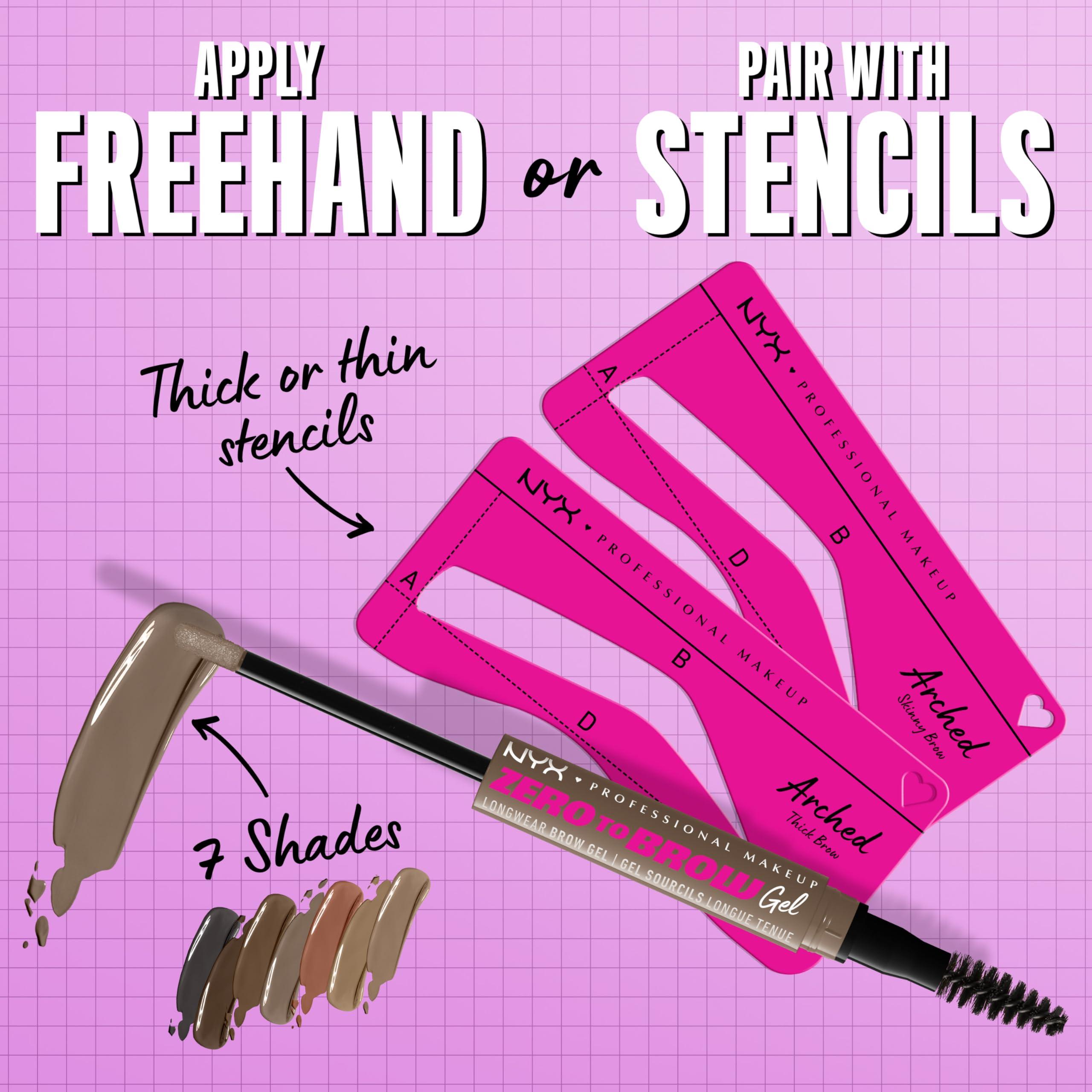 NYX PROFESSIONAL MAKEUP NYX PROFESSIONAL MAKEUP Zero to Brow, Longwear Eyebrow Gel, Ash Brown