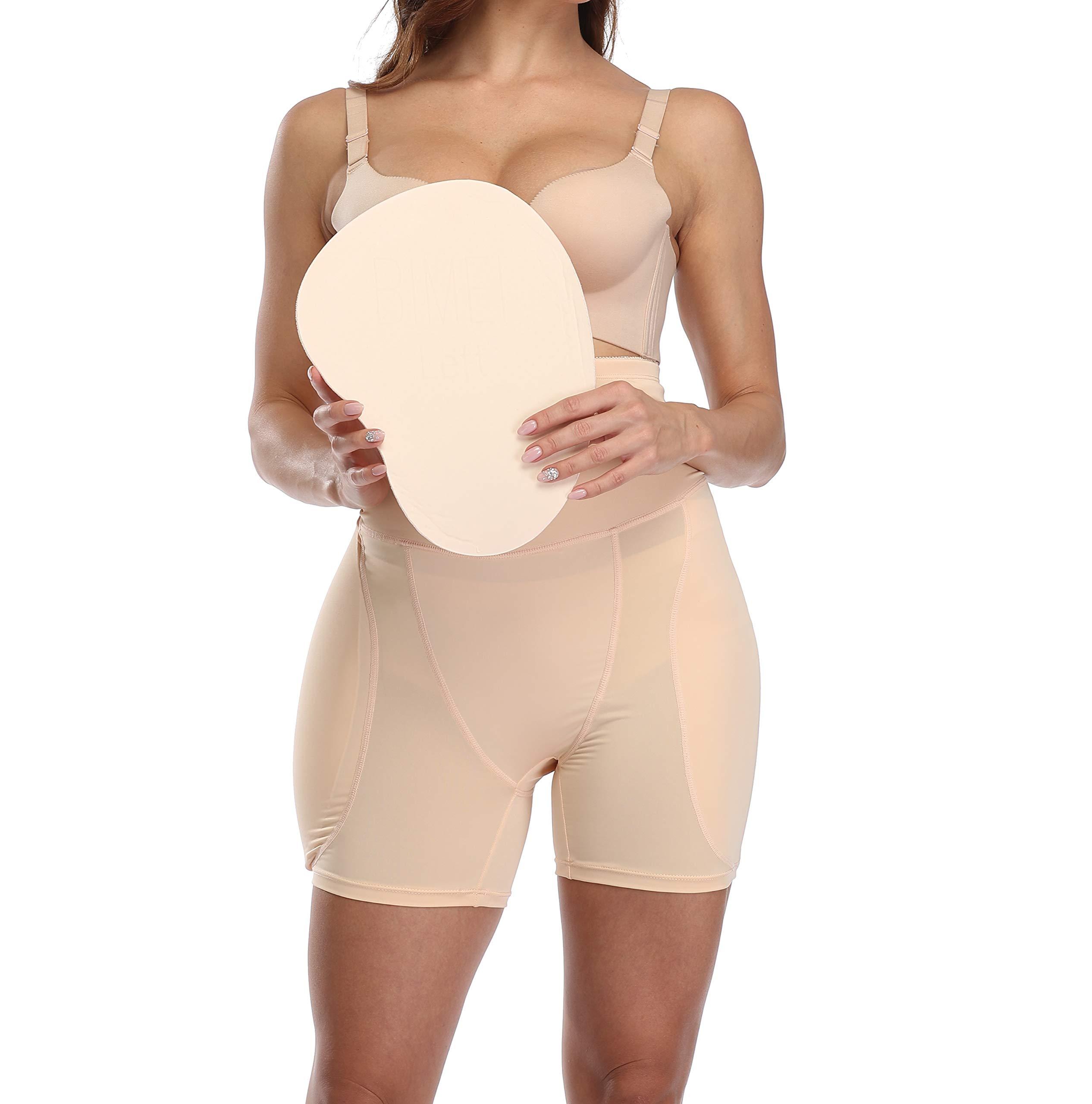 BIMEI 2PS Sponge Padded Women\'s Underwear HIPS Butt Hip Up Padded Enhancer Hip Pants Suitable for Low Waist Skirt (6XL, Beige High Waist)