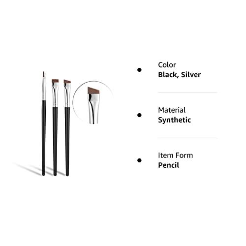 JASSINS Fine Angled Eyeliner Brush, JASSINS Ultra thin Precision EyeLiner Makeup Brushes Set, Fine Point Eyeliner Brush, Synthetic Bristles Eye Makeup Tool (3 Pcs)