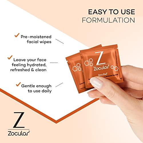 Zocular Zocular - ZocuZap Acne Face Wipes - Moisturizing Face Cleansing Wipes for Acne, Makeup Removal, and Exfoliation with Natural Okra Complex for Sensitive, Rosacea Skin - 30/ct