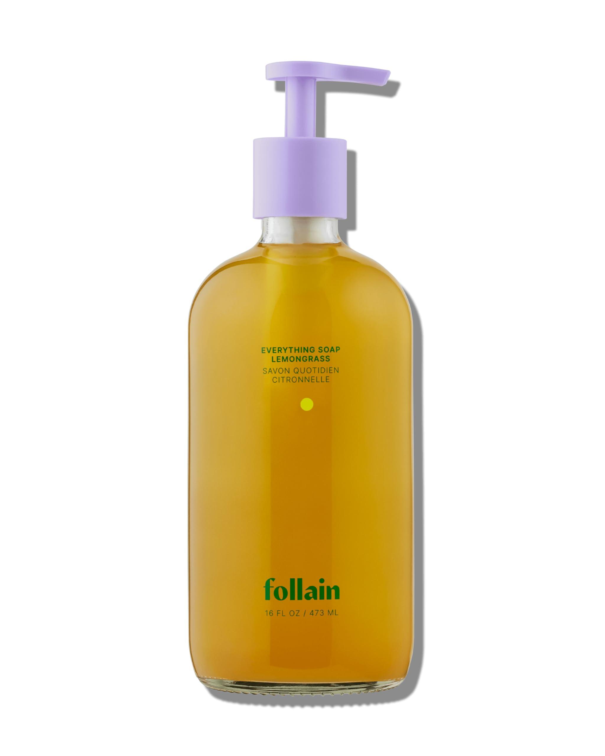 Follain Follain Everything Soap for Hands & Body | Gentle, Clean, Moisturizing Soap Made with Naturally-Fragrant Essential Oils - Vegan & Cruelty-Free (16 oz, Lemongrass)