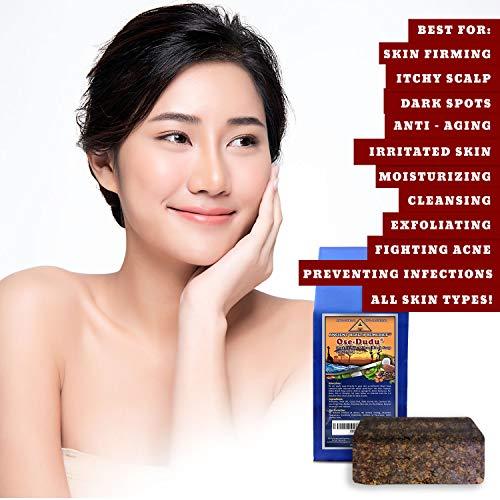 ANCIENT HEALTH REMEDIES Organic, Anti-Bacterial, Anti-Fungal OSE-DUDU AFRICAN BLACK SOAP 1 LB (16 oz) BLOCK. Authentic, Handmade, Unscented Raw Best For Acne, Anti-Aging, Ethnic or White Oily Skin, Pimples and Zits (GHANA)