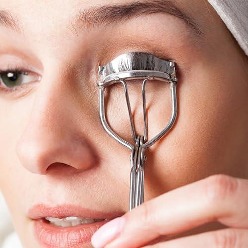 jeufond Jeufond 80 pcs Eyelash Curler Refills, Eyelash Curler Pads, Silicone Rubber Universal Eye lash Curler Replacement Refills with Clear Storage Box (White)