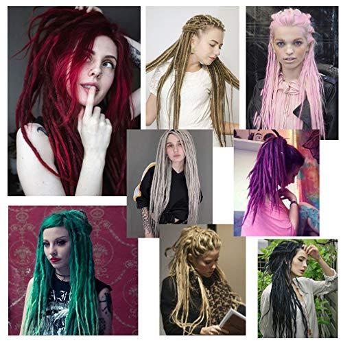 Aosome Aosome Dreadlocks Extensions 20Pcs Handmade Dreads Extensions Crochet Synthetic Dreads 20inch Deep Grey