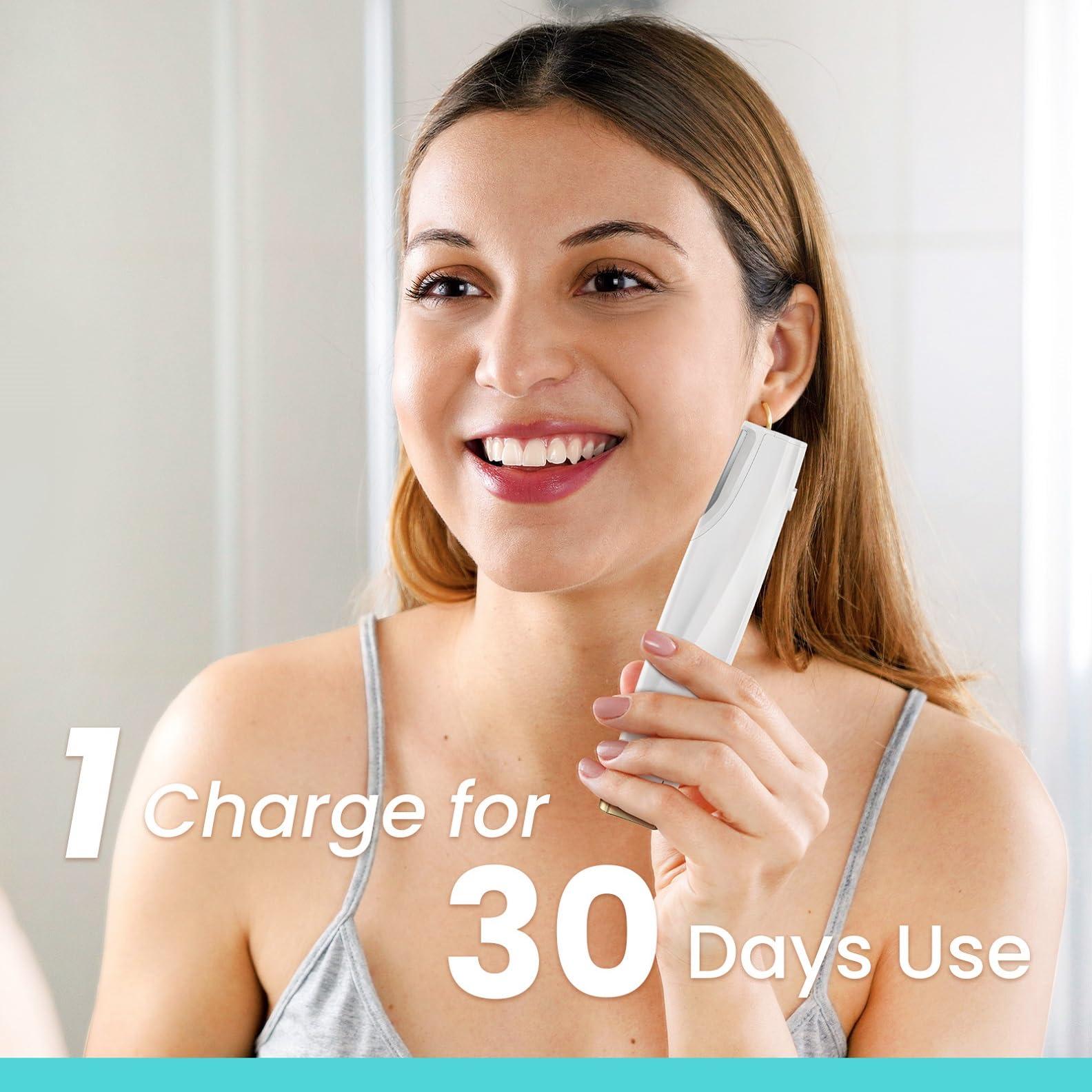 Liberex Cleansing Your Days Sonic Dermaplaning Tool for Face - Rechargeable Dermaplane Razor with 6 Refill Dermablades, Facial Hair & Peach Fuzz Remover for Women