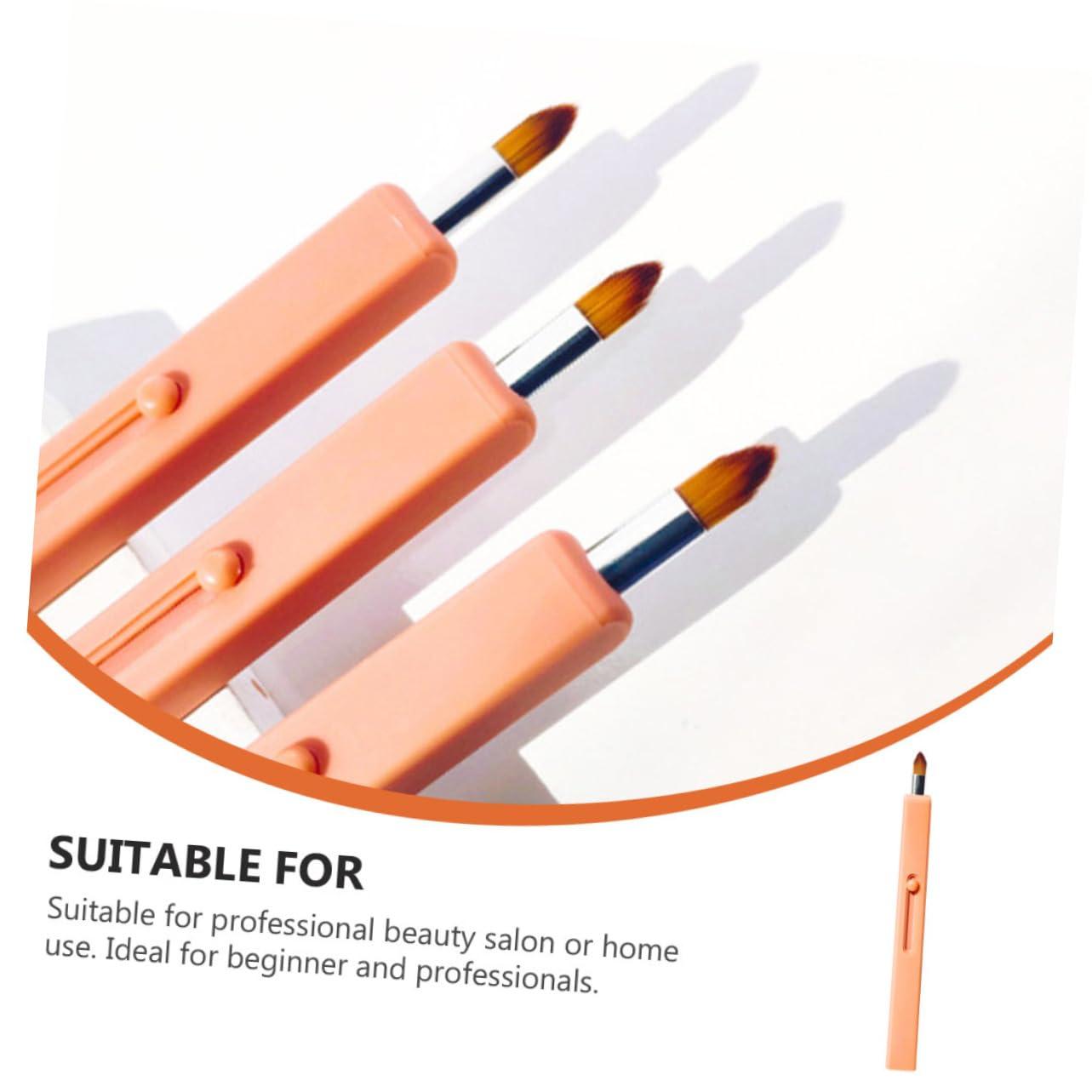 MAGICLULU MAGICLULU 1pc Retractable Lip Brush Lip Gloss Portable Lip Brush Travel Makeup Brushes Lip Applicator Retractable Lipstick Brush Lipstick Gloss Facial Brush Lip Wands Lip Plastic Orange