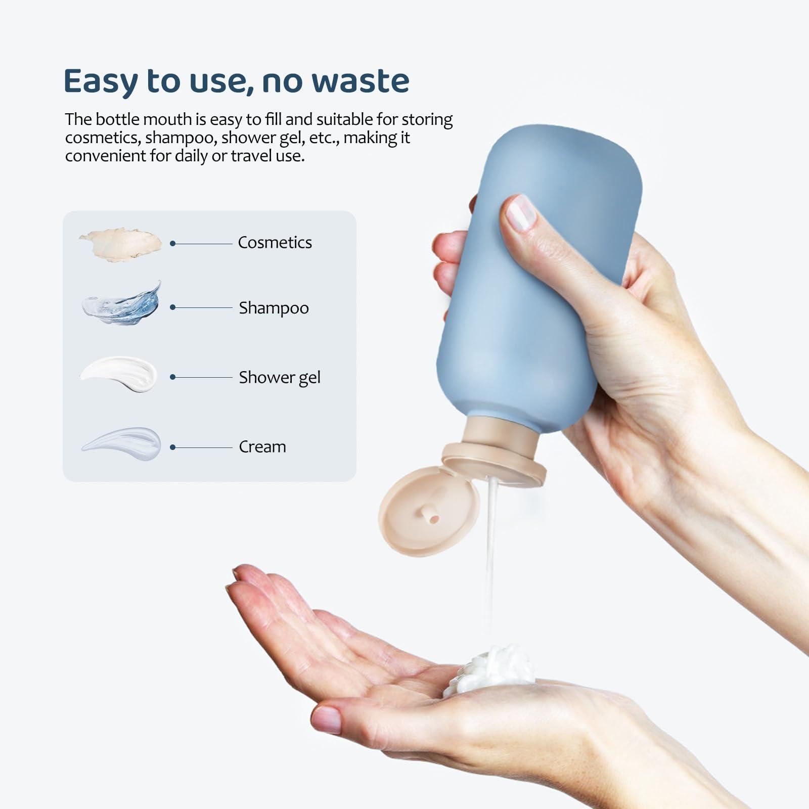 Healeved Healeved 4PCS Travel Bottles for Toiletries 200ml /6.7oz Travel Shampoo Bottles Empty Refillable Lotion Bottles Travel Size Toiletries Bottles Squeeze Bottles with Flip Cap Lotion Container