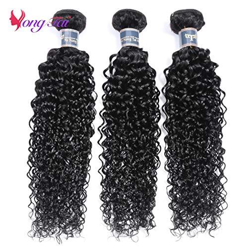 Yuyongtai Brazilian Virgin Curly Weave Hair 3 Bundles (18 20 22 inch, 1 B) 8A 100% Unprocessed Virgin Brazilian Kinky Curly Human Hair Weave Extensions