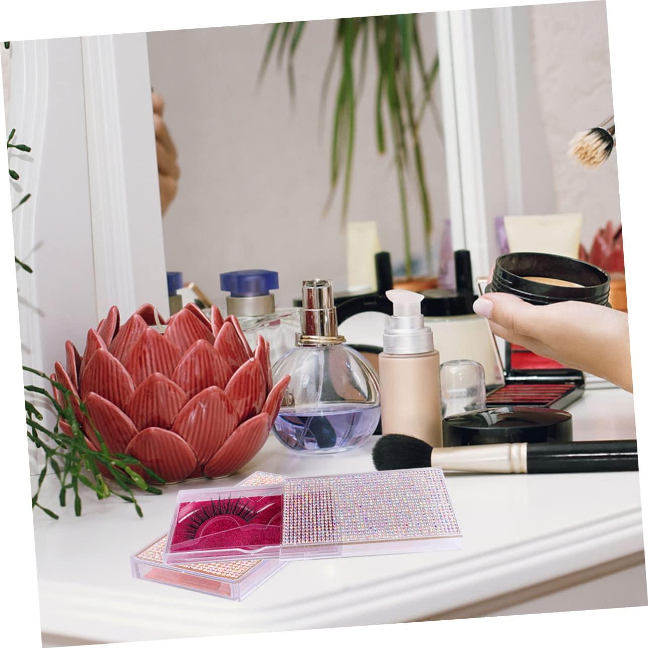 FOMIYES FOMIYES 3sets False Lashes Storage Box Eyelash Organizer Eyelash Case False Eyelash Container Storage Box for Eyelash Gold Trays 2pcs*3