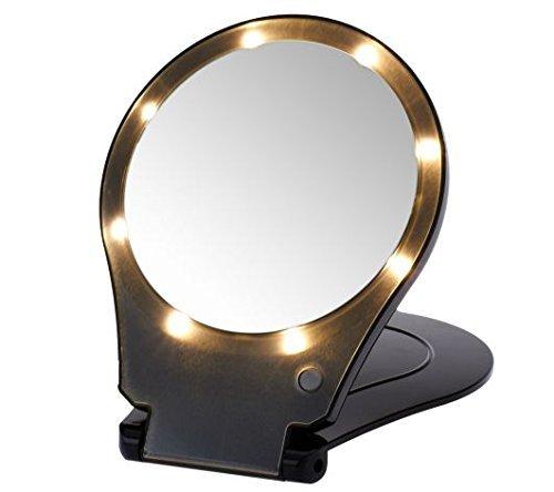 Floxite Floxite 5x Magnifying 360 Degree Lighted Home & Travel Mirror - Black