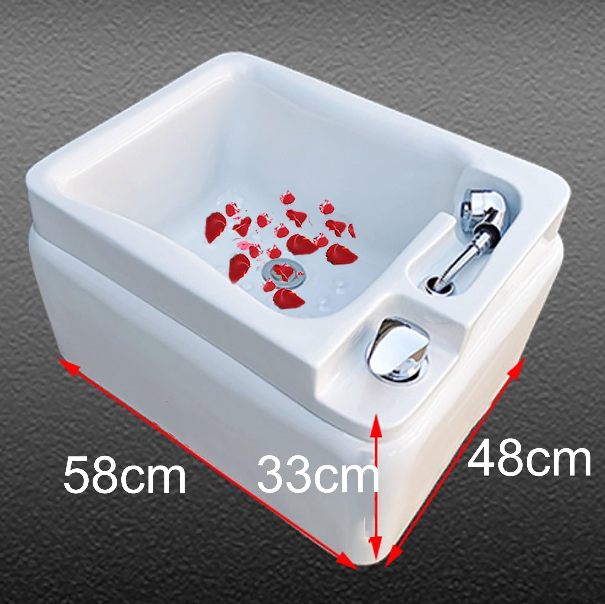 SRDCAIM Square Acrylic Foot Soaking tub, Massage Foot Bath, Pedicure Bowl, Pedicure Foot Spa with Underground Acupuncture Point Massage, for Home Spa Treatment Pedicure Chair Shampoo Sink