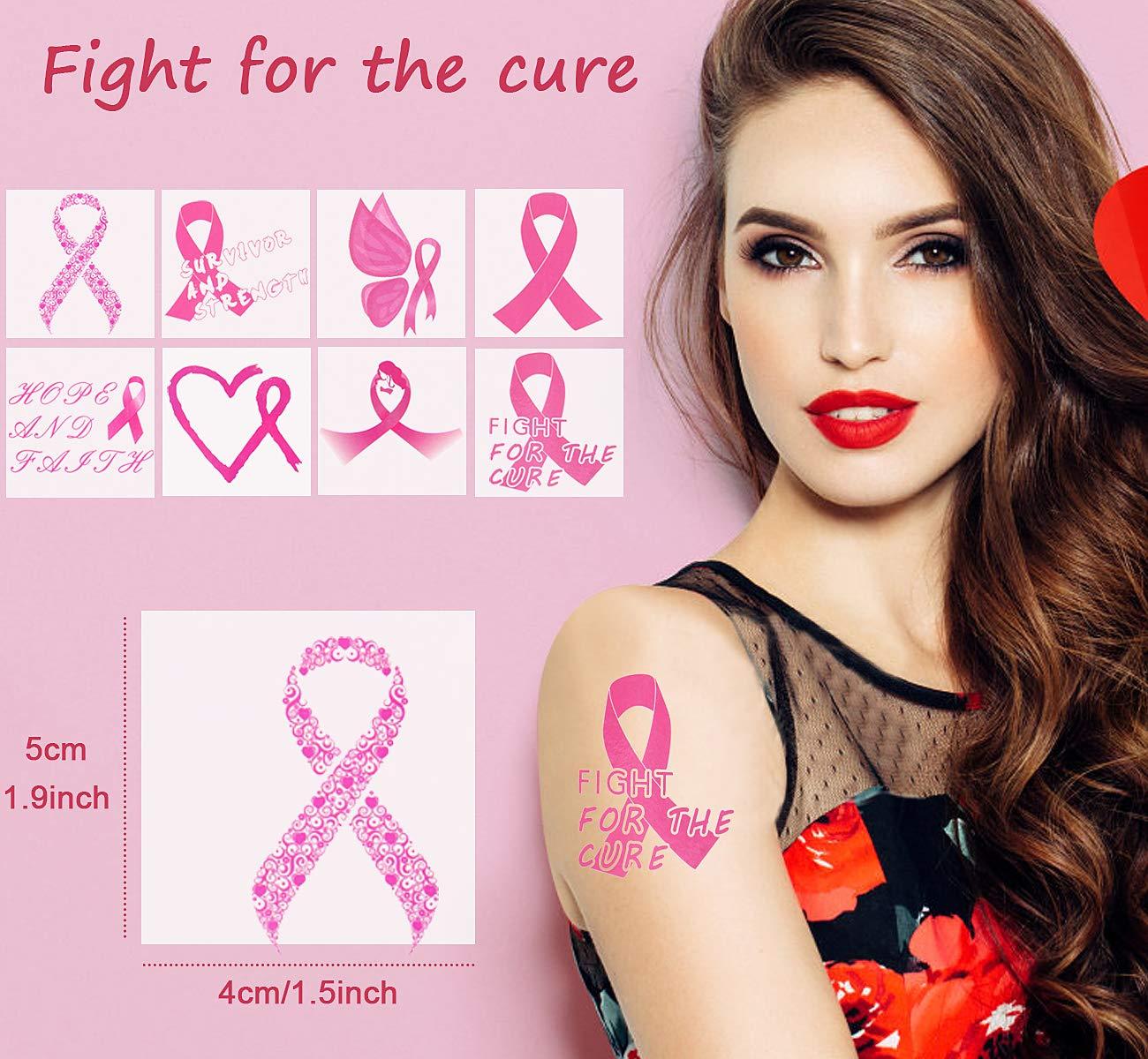 ENlink 160 PCs Pink Ribbon Tattoos Breast Cancer Awareness Temporary Tattoos