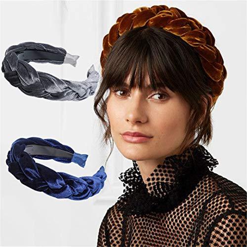 HLSSE Korean Fashion Solid Velvet Fabric Braid Headband With Teeth Women For Hair Accessories Twists Hairband Girls Wide Hair Hoop B COTTON