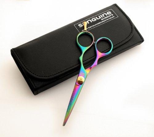 Sanguine Titanium Hair Scissors, Professional Hair Scissor for Hairdressing and Barbers - Size 6" + Presentation Case & Tip Protector