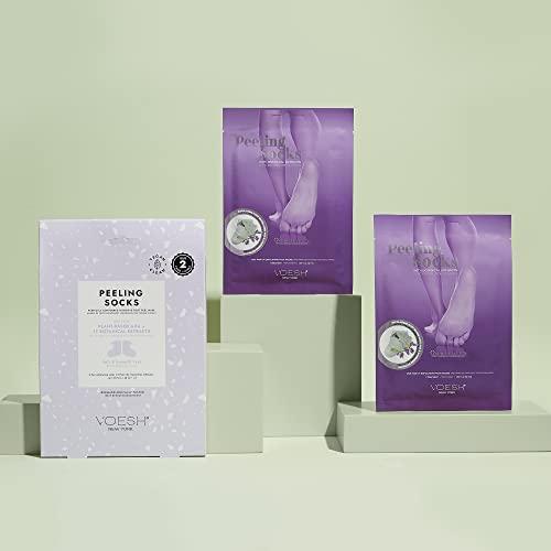 Voesh New York VOESH Peeling Socks Duo, Foot Peeling Mask, Intensive Foot Peel, Callus Remover, Exfoliating Foot Mask, Foot Mask Socks, Foot Peel for Dry Feet, Vegan