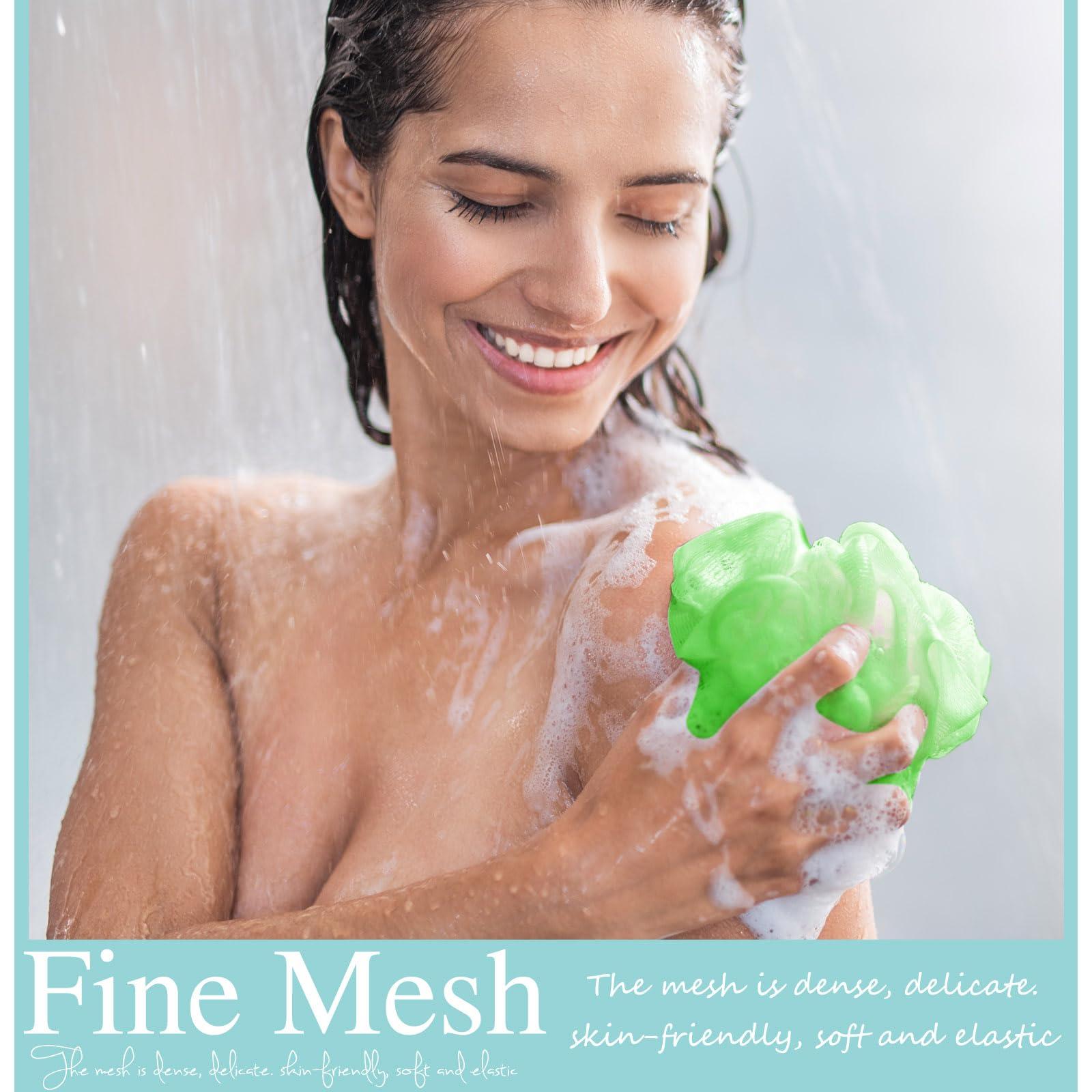 CHENGU CHENGU 80 Pcs Loofah Bulk Sponge Bath Sponges for Shower Bath Luffa Bulk Pouf Shower Puff Wash Body Pouf Mesh Loofah Exfoliating Body Scrubber for Baby Women Men, 20g