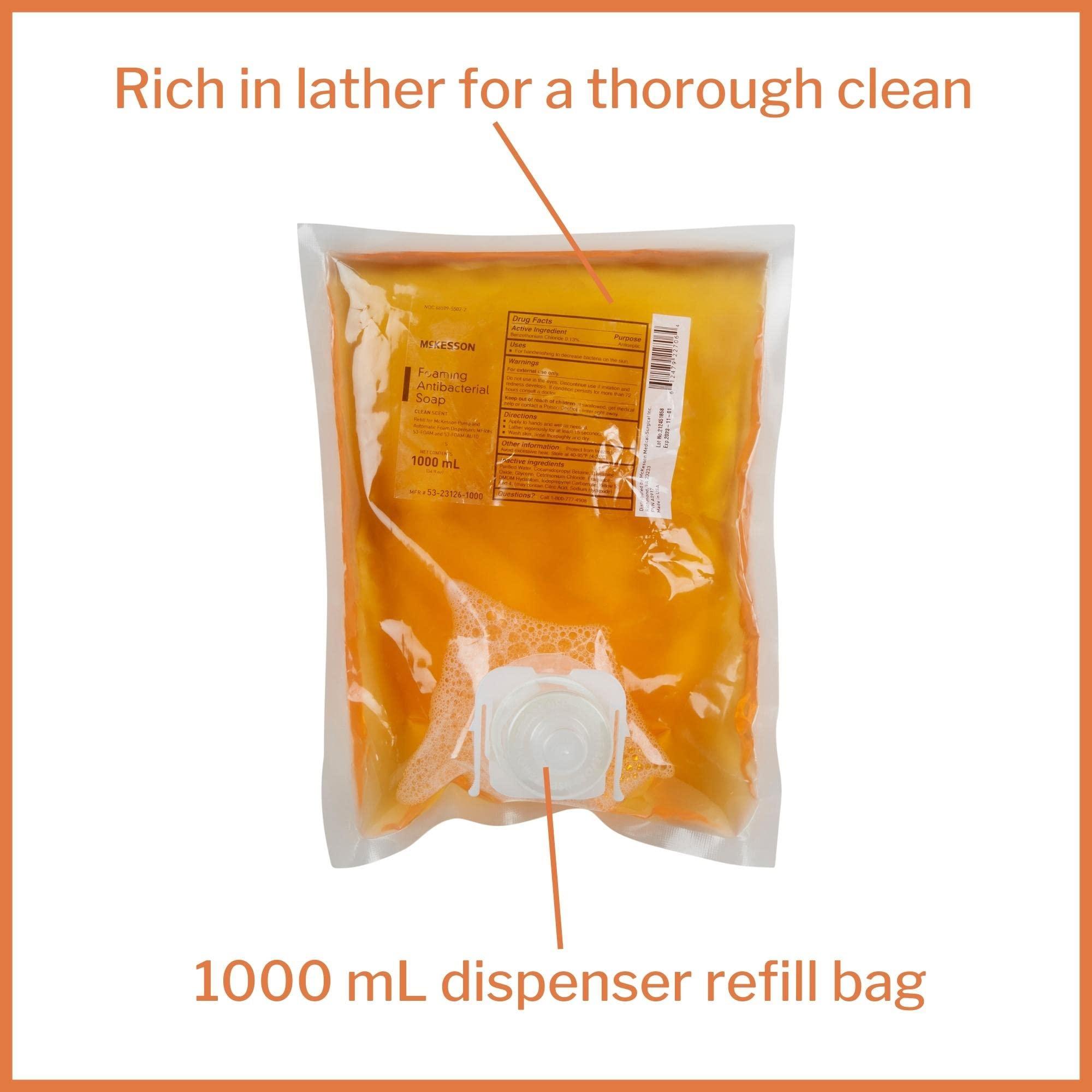McKesson McKesson Foaming Hand Soap Refill, 1000 mL [Pack of 1] Foaming Dispenser Refill, Clean Scent