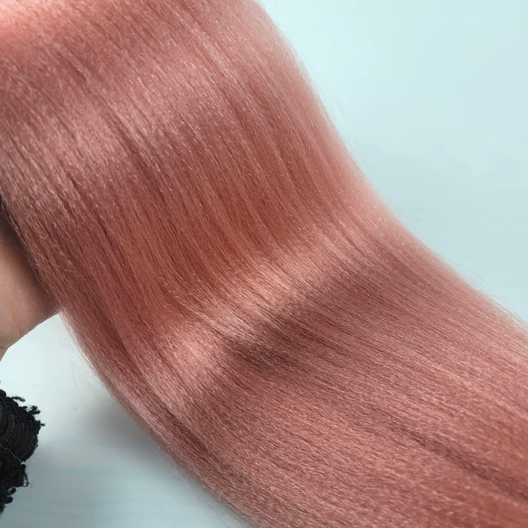 Leticia Leticia RoseGold Braiding Hair Pre stretched Colored Prestretched Hypoallergenic Ez Braid Braiding Hair Extensions 16 Inch Knotless