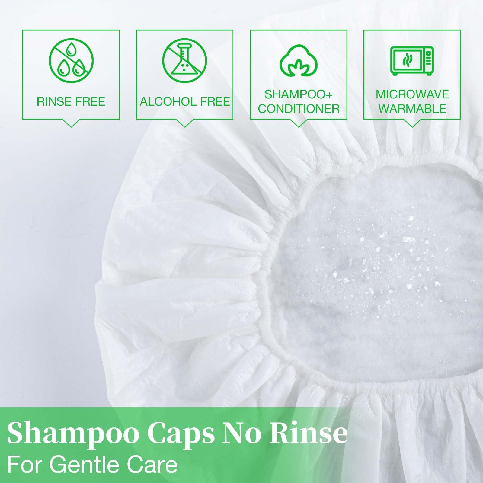 MED Shampoo Caps No Rinse Waterless Hair Washing Shower Caps 12 Packs for Elderly, Women, Hospital, Camping