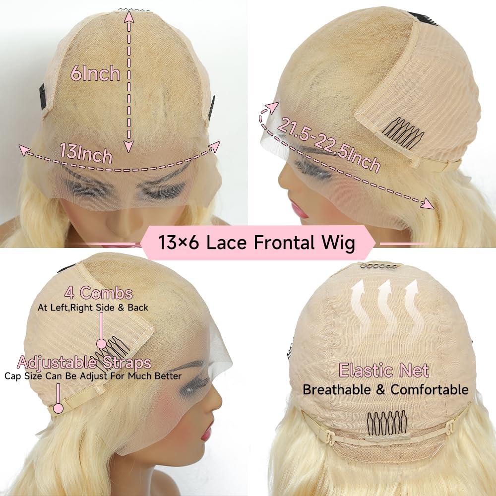 Loyom Loyom Blonde Lace Front Wigs Human Hair 613 HD Lace Frontal Wig 13x6 180% Density 613 Lace Front Wig Human Hair 12A 613 Body Wave Lace Front Wigs Human Hair Blonde Human Hair Wig Pre Plucked 20 Inch