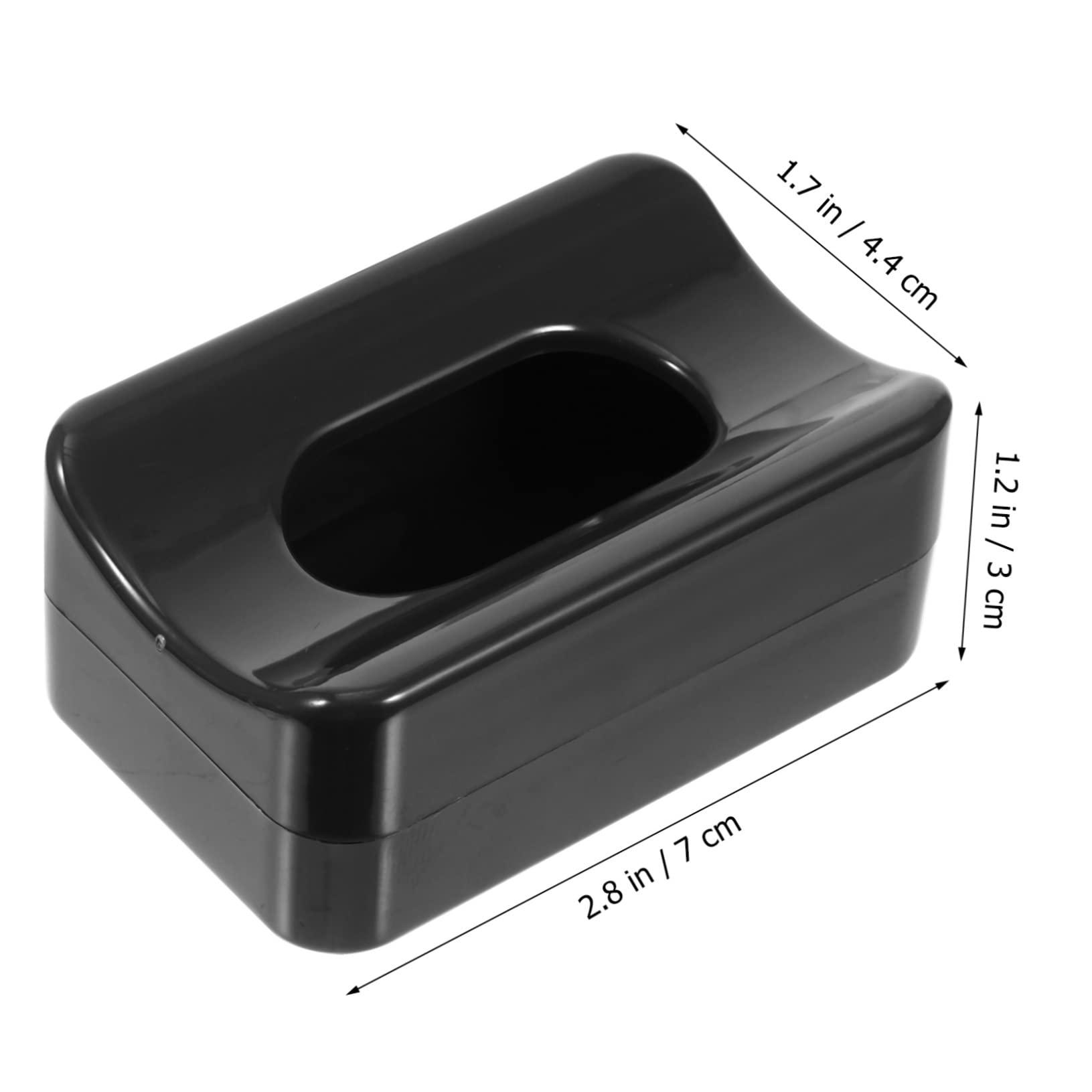 Housoutil Housoutil 3 Pcs Glitter Storage Box Black Trays Nail Glitter Case Black Serving Tray Nail Art Tool Nail Dip Case Dip Rhinestone Balm Tin Jar Containers Tubes Gloss Lids Plastic