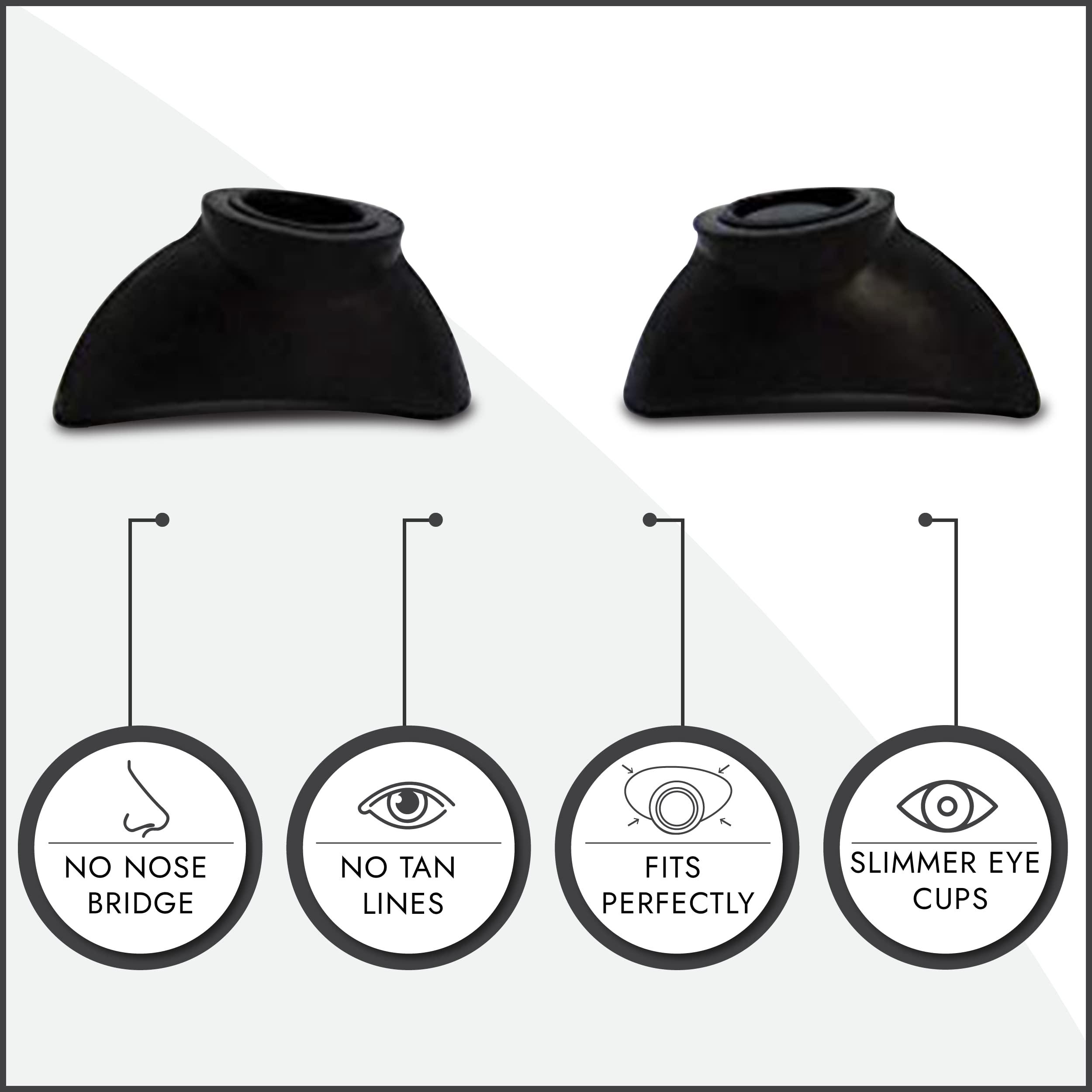 Super Sunnies Super Sunnies Slim Flex UV Eye Protection, FDA Compliant Individual Tanning Goggles Eyeshields (Black)