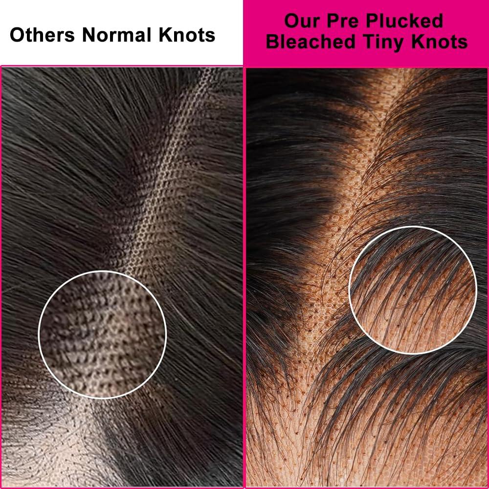 Wlily Wear and Go Glueless Wigs Human Hair Pre Plucked Pre Cut 13x4 Body Wave HD Lace Front Wigs Human Hair 180 Density Lace Frontal Wigs Ready to Wear Glueless Wigs Human Hair Natural Black 28 Inch