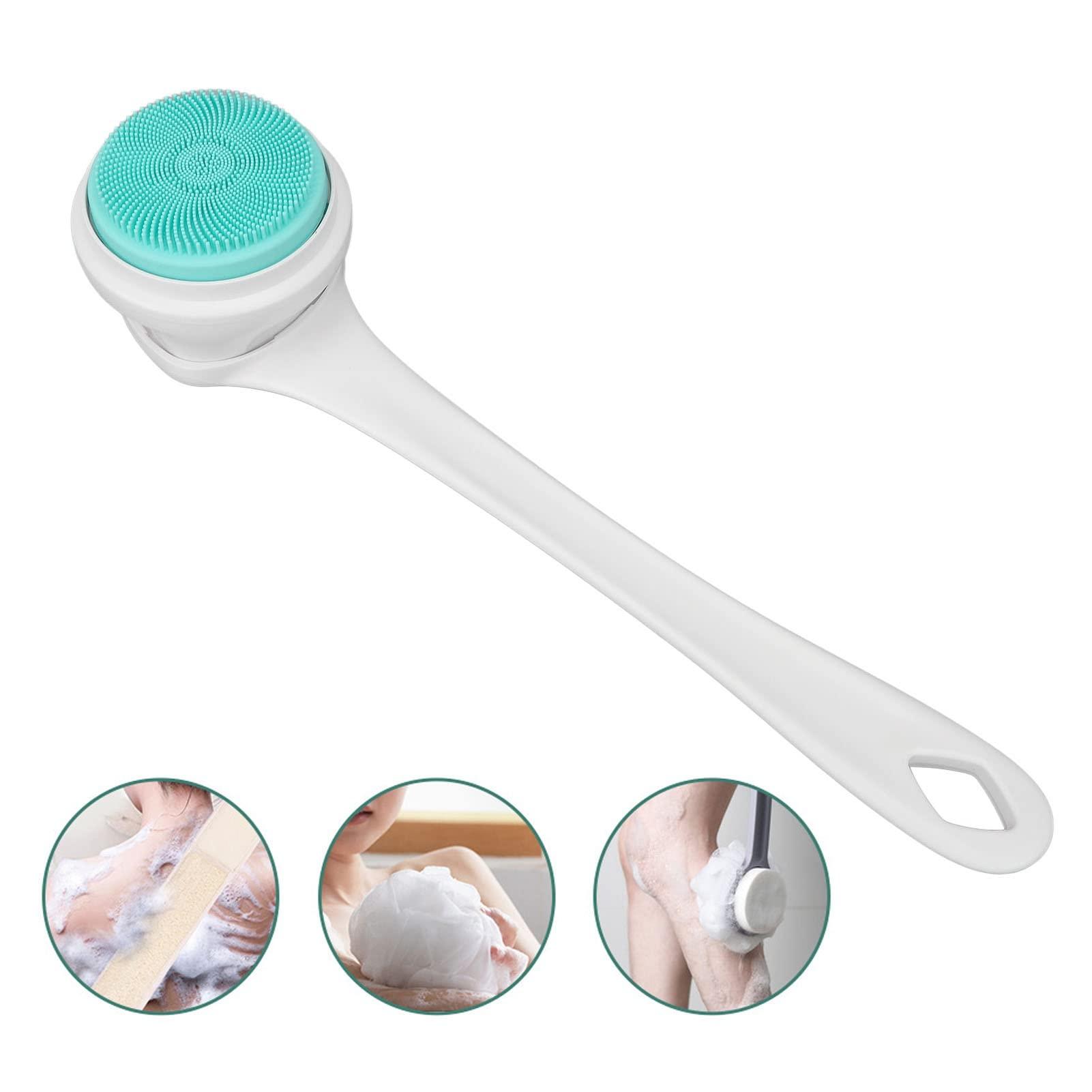 Generic Automatic Back Scrubber for Shower, Electric Body Brush Fully Automatic Electric Bath Brush Long Handle Shower Back Brush for Elderly Pregnant Women Children White