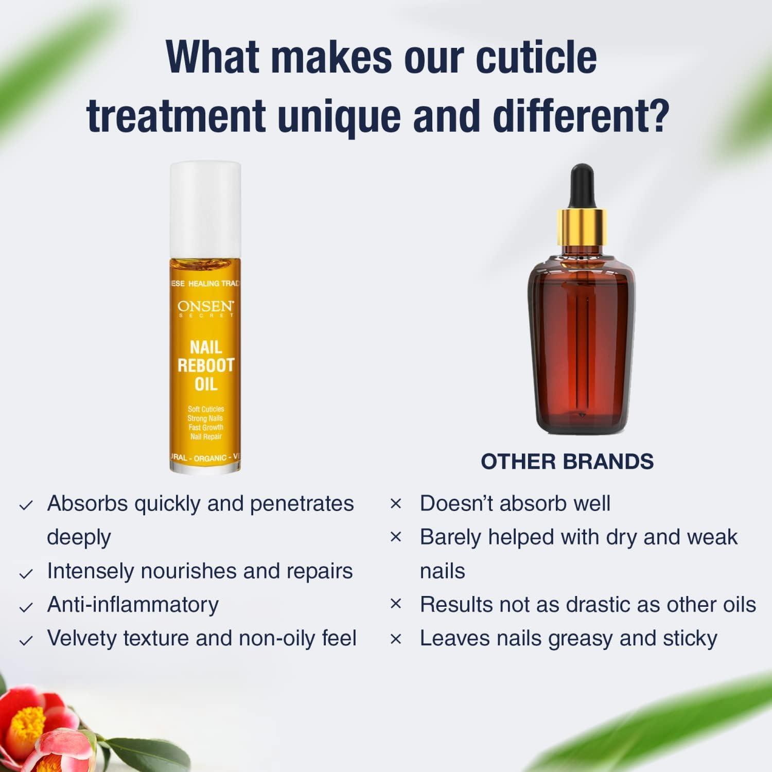 Onsen Secret Onsen Secret Nail Reboot Duo - Treatment for Damaged Nails - Natural Nail Care & Cuticle Repair - Visible Results For Perfect Nails, Cuticle Conditioner Cream 15ml & Nail Reboot Oil 10ml