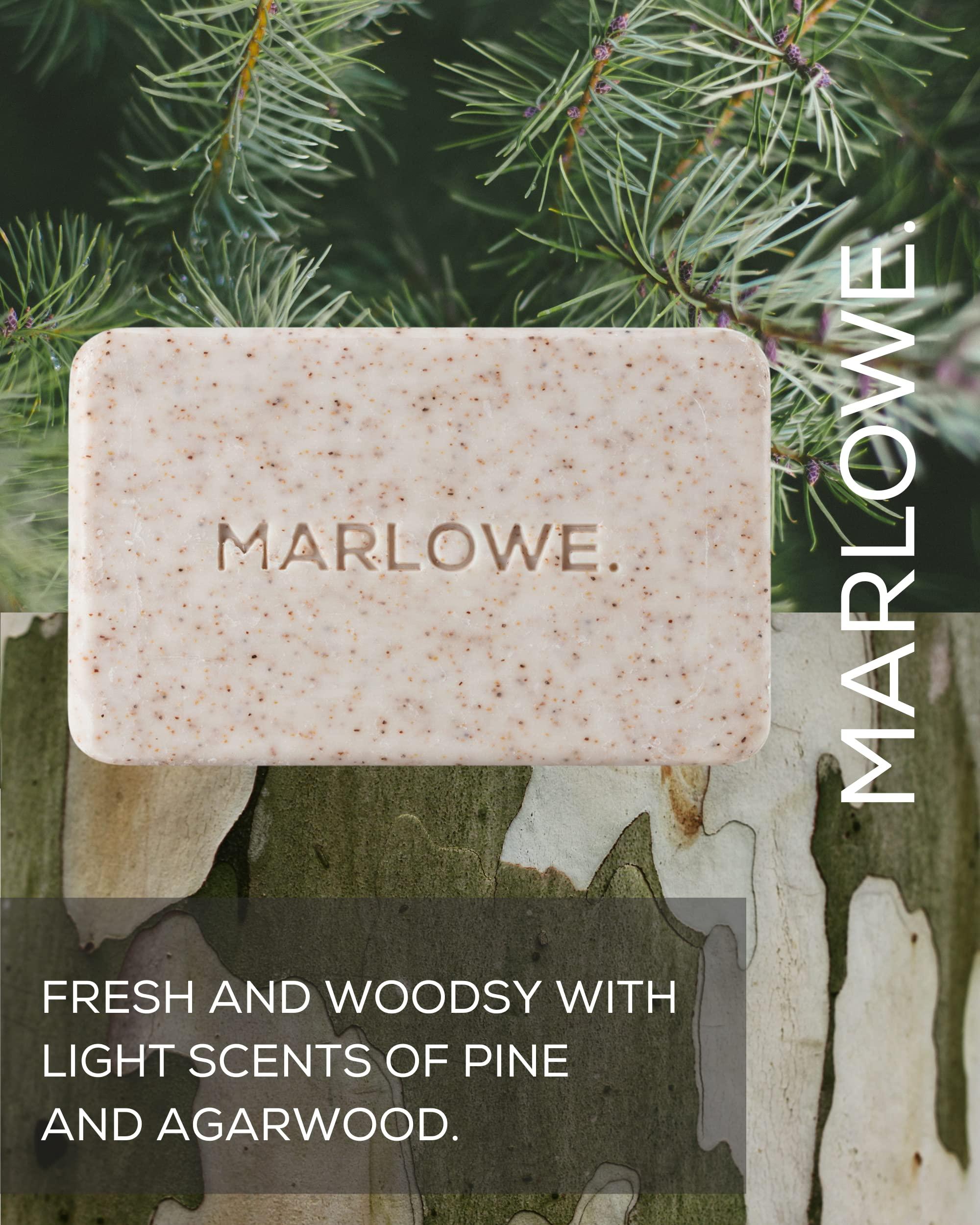 MARLOWE. M BLEND MARLOWE. No. 102 Men\'s Body Scrub Soap 7 oz, Fresh Original Woodsy Scent, Best Exfoliating Bar for Men, Made with Natural Ingredients, Apricot Seed Powder, Shea Butter, Olive Oil, Green Tea Extracts