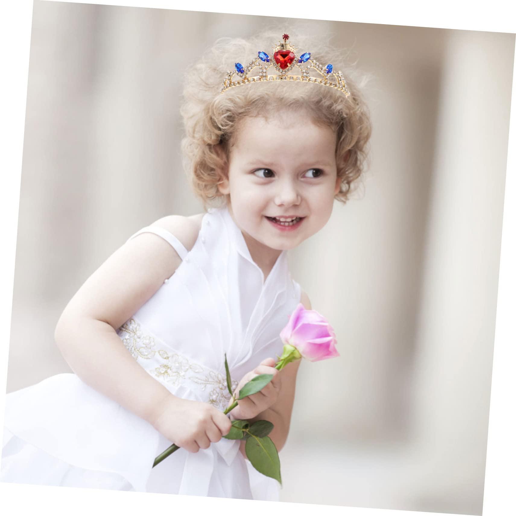 Beatifufu Beatifufu Little Girl Headband Tiara Girls Hair Accessories for Boys and Girls Beautiful Rhinestone Inlaid Princess Hair Clip for Birthday Party
