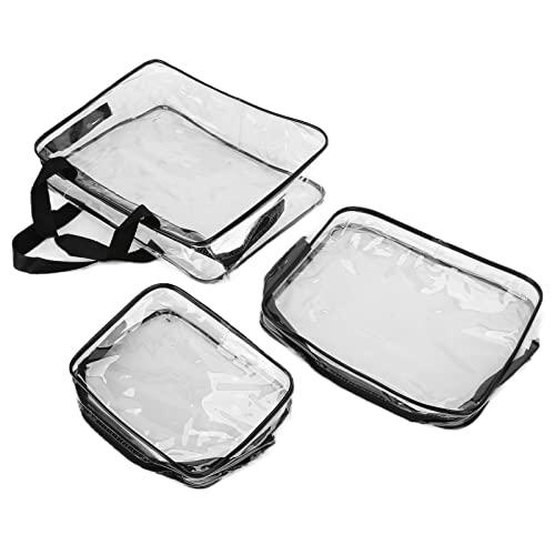 Uplory Uplory Makeup Bag, Cosmetic Bag Pvc Transparent Thickness Easy To Clean Ell Structured Sturdy Zip Fastener, 3Pcs Travel Toiletry Bag For Travel Gym Bathroom Bedroom Daily Carry