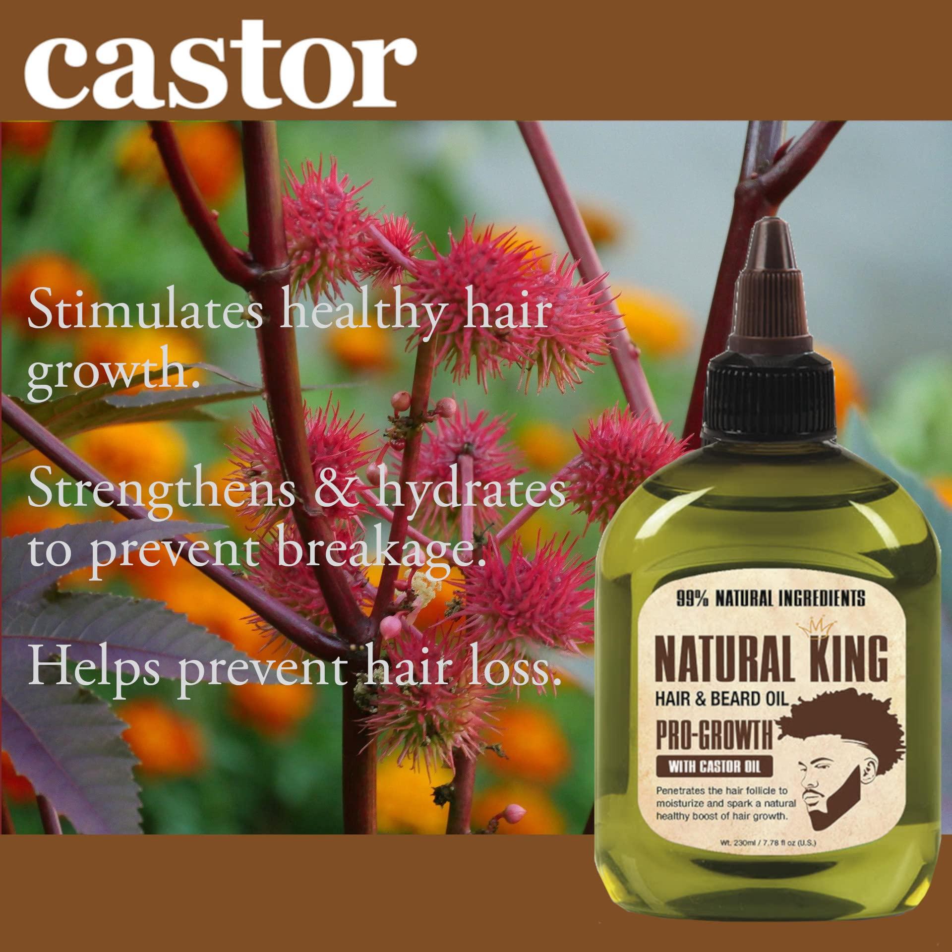 SFC Natural King Pro-growth Castor Hair & Beard Oil 7.1 oz and 2.5 oz. Travel Size (2-PC Set)