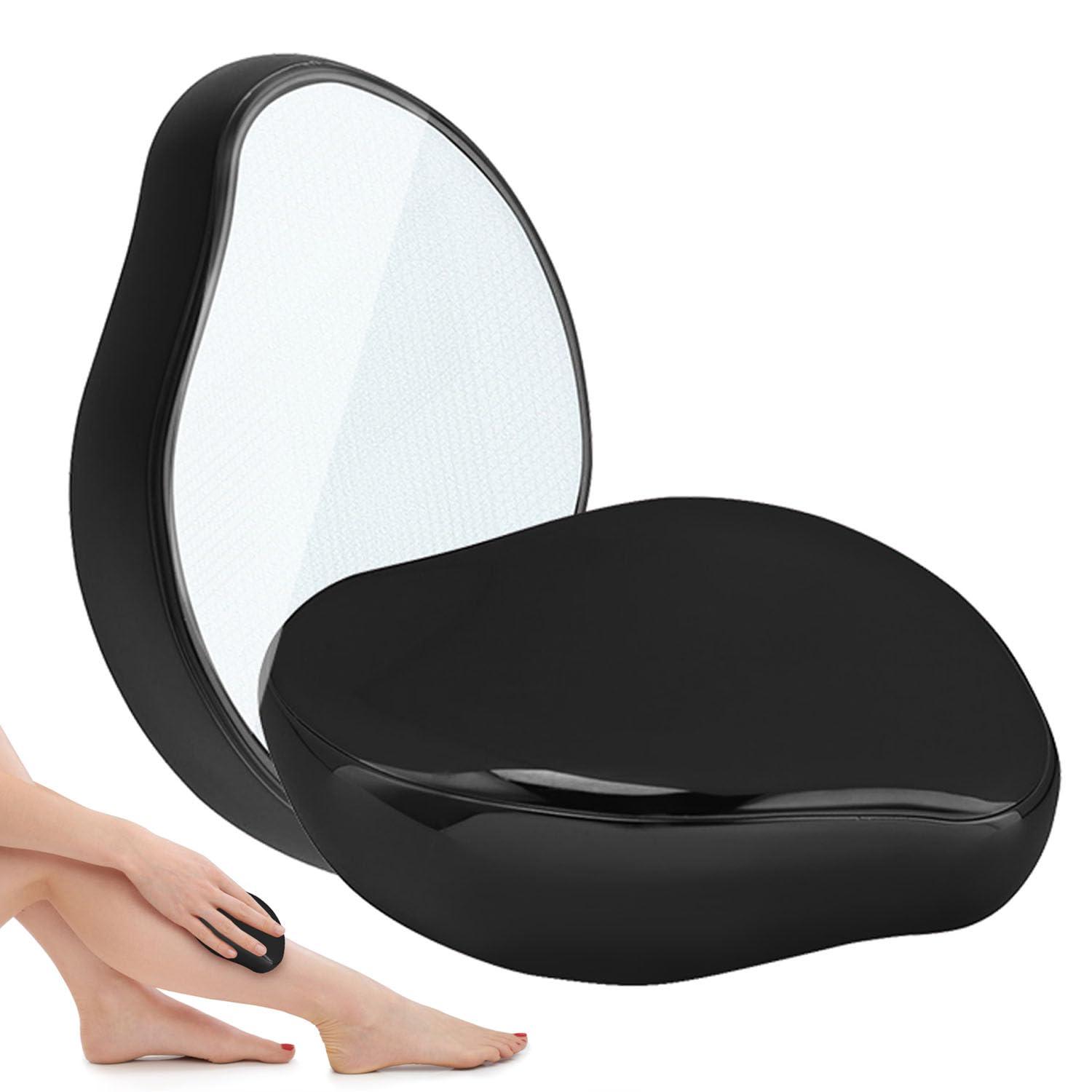 Jecurity Crystal Hair Eraser for Women and Men, Reusable Crystal Hair Remover Safe Painless Exfoliation Magic Crystal Hair Removal, Arms Legs Back Glass Hair Remover Device,Washable, Black