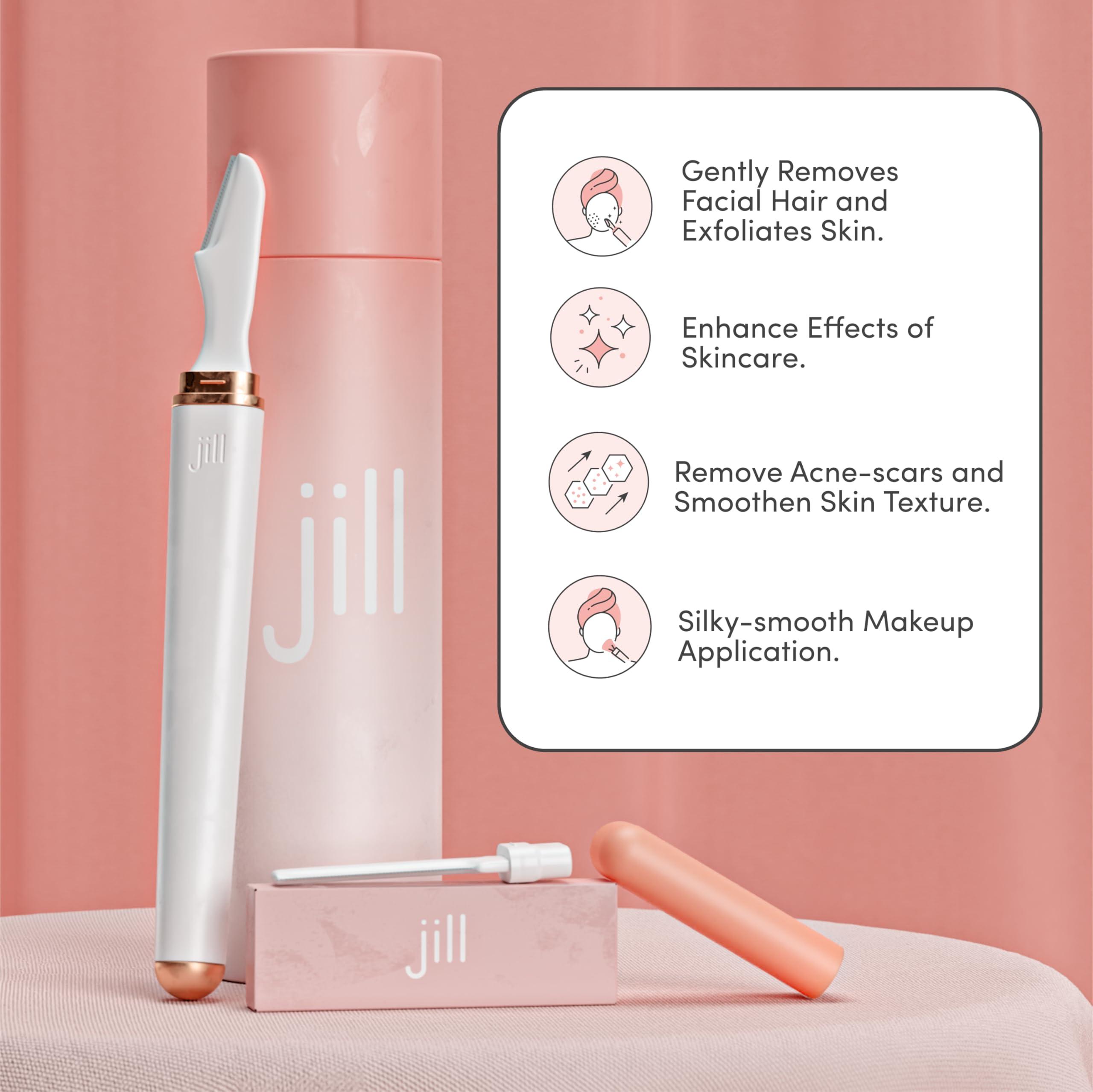 JILL Jill Dermaplane Razor Trial Kit for Women | Facial Hair Removal Dermaplaning Kit Includes 1 Shave Wand, 2 Dermaplane Razors & Cleaning Cloth | Magic Spray Not Included | Supplies for 1 Shave