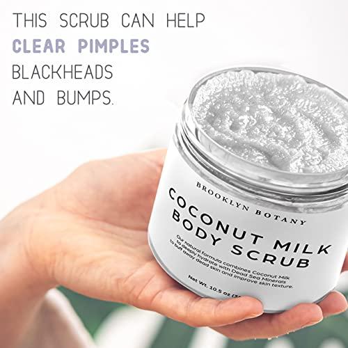 Brooklyn Botany Brooklyn Botany Arabica Coffee Body Scrub & Coconut Milk Body Scrub - Exfoliating Body Scrub – Anti Cellulite Scrub for Stretch Marks, Cellulite, Spider Veins and Eczema – Gift for Women - 10 oz