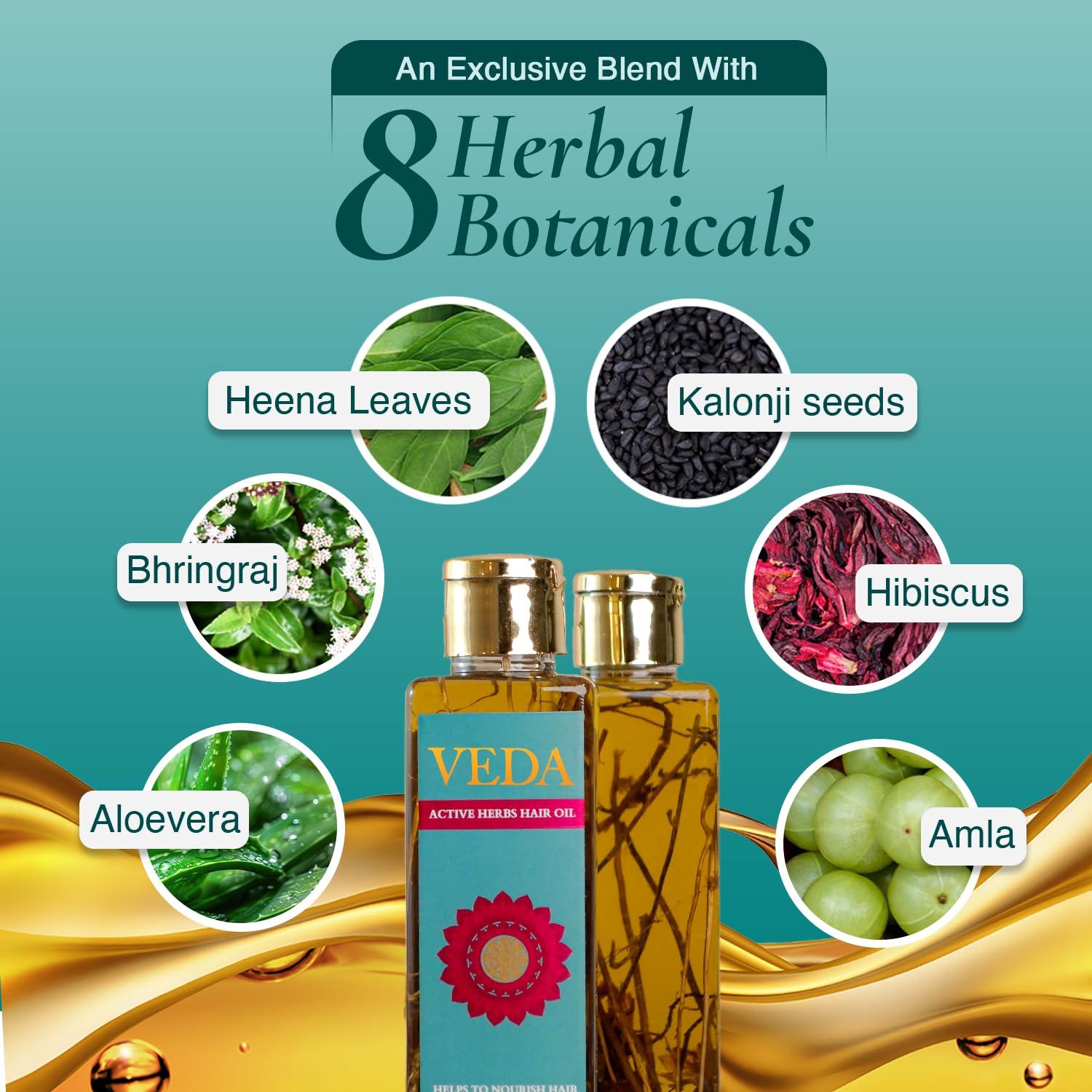 VEDA VEDA Active Herbs Hair Oil | Hair Growth Oil | Infused with Herbs | 200ml