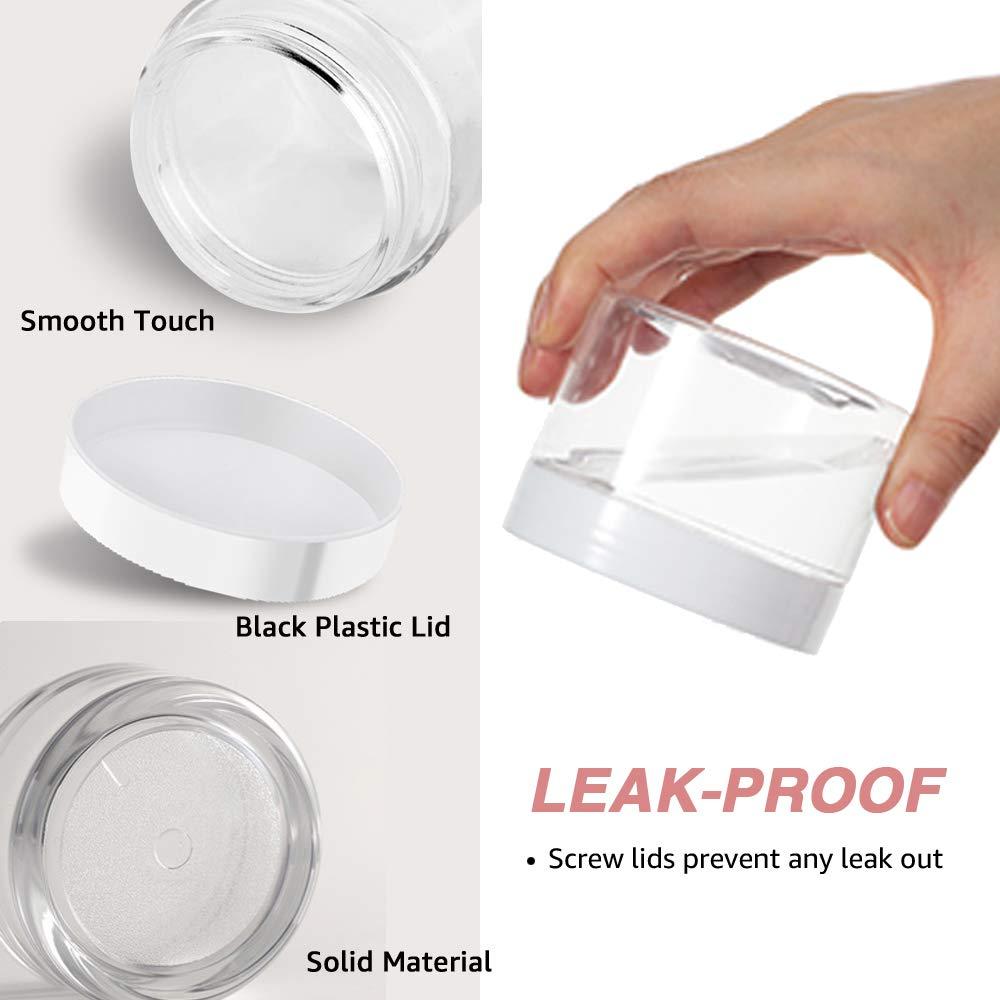 AMORIX 2 oz Plastic Containers with Lids 60pcs Plastic Jars with White Lids + 3/5/10 Gram 12pcs Sample Containers Travel Jar Great for Lip Scrub, Body Butters, Cream, Lotion (72 Pack)