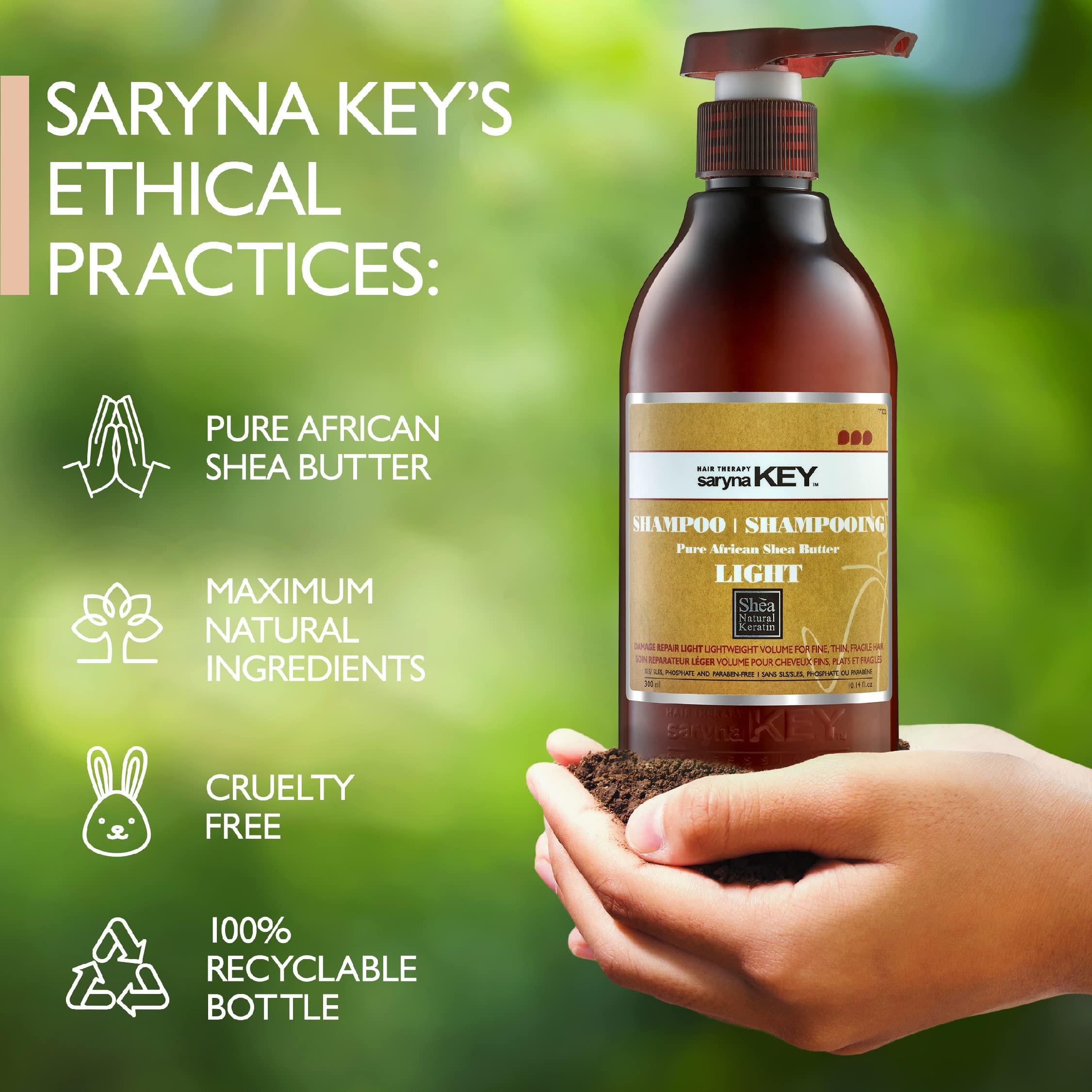 Saryna Key Saryna Key Damage Repair Light Shampoo (300ml/10.14oz) - Shampoo with Pure African Shea Butter Hair Shampoo for Dry frizzy and Damaged Hair - Excellent Rinse Out Moisturizing