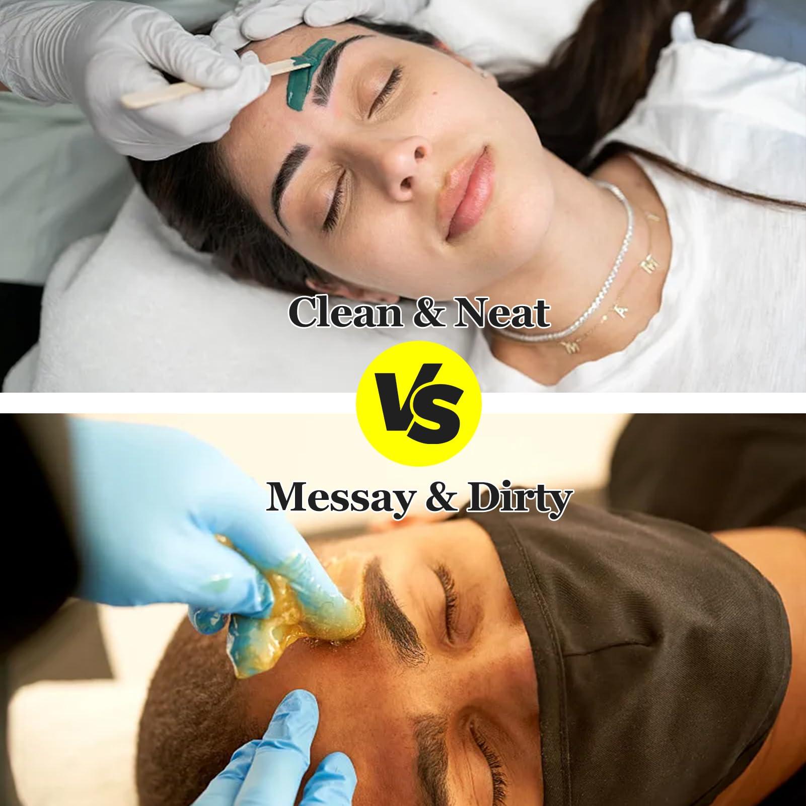 Pumwoy 300Pcs Wooden Wax Stick Small Wax Applicator Sticks for Face,Eyebrow,Lip,Nose,Finger,Small Wax Stick for Hair Removal(Slanted and Round)