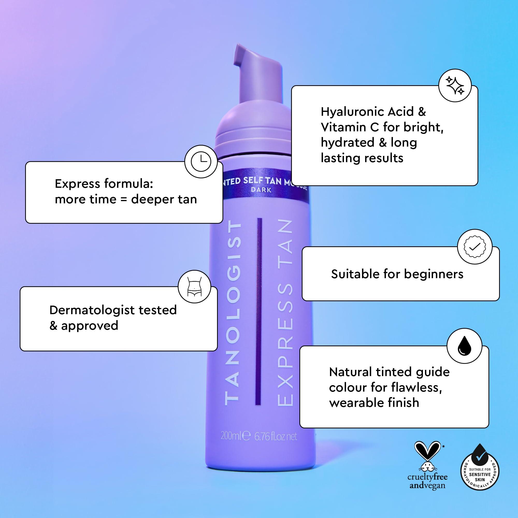 Tanologist Tanologist Tinted Self Tan Mousse- Dark, 6.76 fl. oz/200 ml Bottle