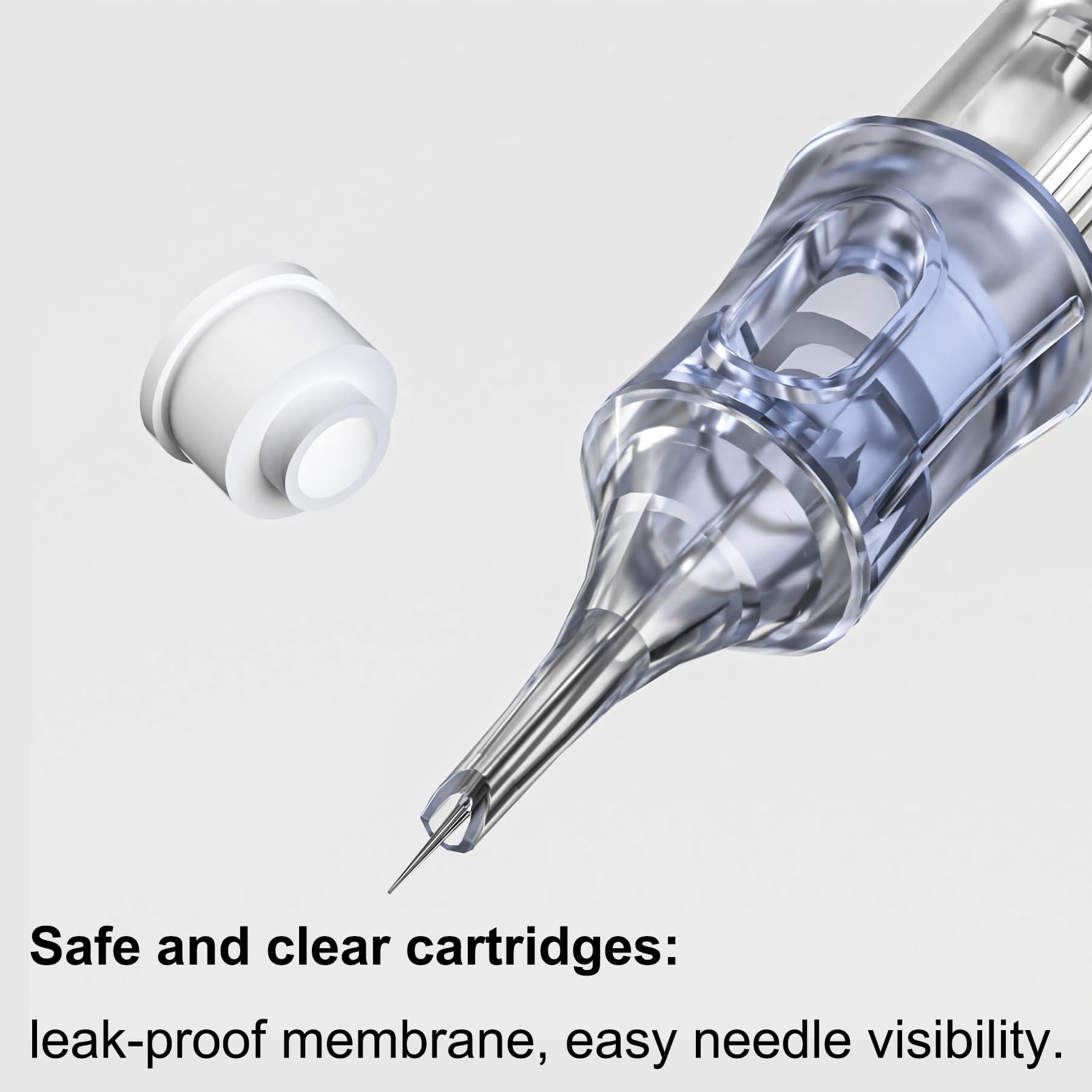 BRONC BRONC 50PCS Tattoo Cartridge Needles 1211RL - 11RL #12 Standard 0.35mm 11 Round Liner Disposable Tattoo Needles for Rotary Tattoo Machines