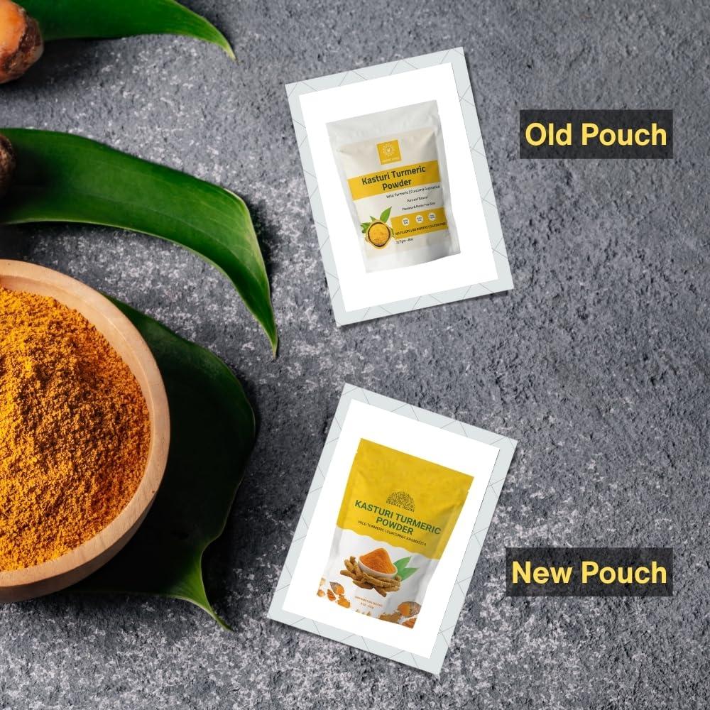 Hebhac Herbs Kasthuri Manjal Powder for Skin and Face Care| Wild Turmeric powder | Curcuma Aromatica | Helps Acne skin (7 oz)