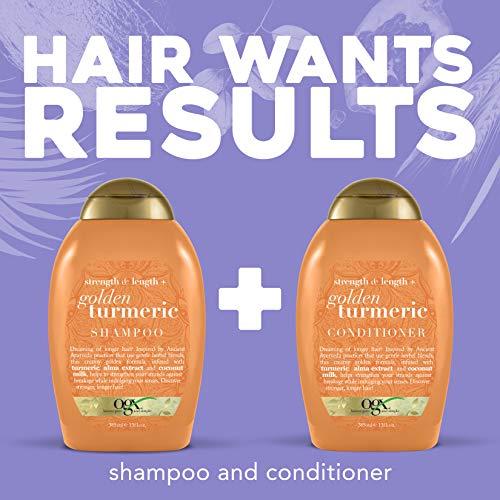 OGX OGX Strength Length + Golden Turmeric Shampoo with Milk to Soothe Scalp Nourish Hair Ayurveda SulfateFree Surfactants for Stronger Longer Hair, Coconut, 13 Fl Oz